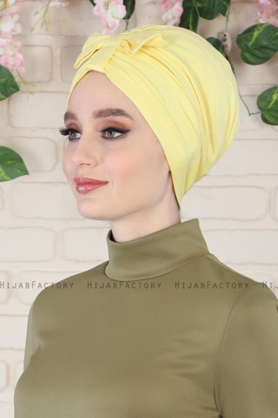 Agnes - Gelb Baumwolle Turban - Ayse Turban