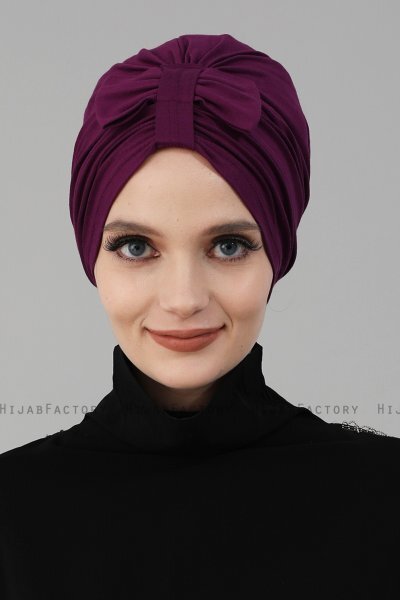 Agnes - Lila Baumwolle Turban - Ayse Turban