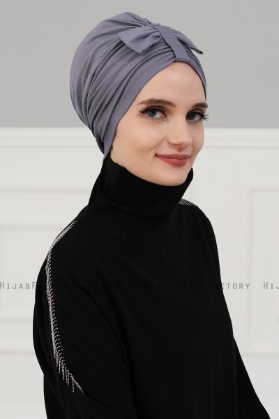Agnes - Grau Baumwolle Turban - Ayse Turban