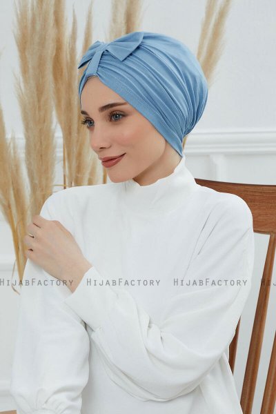 Agnes - Sky Blue Baumwolle Turban
