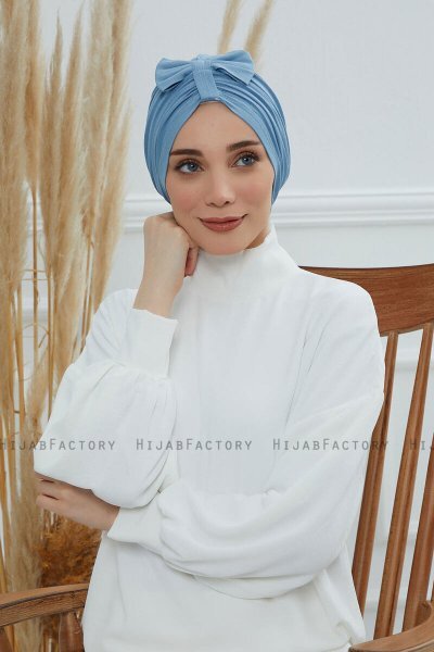 Agnes - Sky Blue Baumwolle Turban