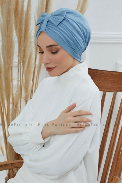 Agnes - Sky Blue Baumwolle Turban