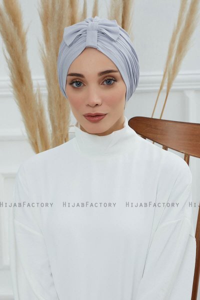 Agnes - Hellgrau Baumwolle Turban