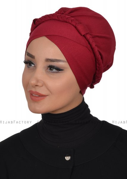 Olivia - Bordeaux Baumwolle Turban - Ayse Turban