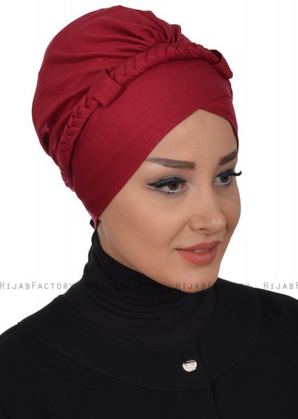 Olivia - Bordeaux Baumwolle Turban - Ayse Turban