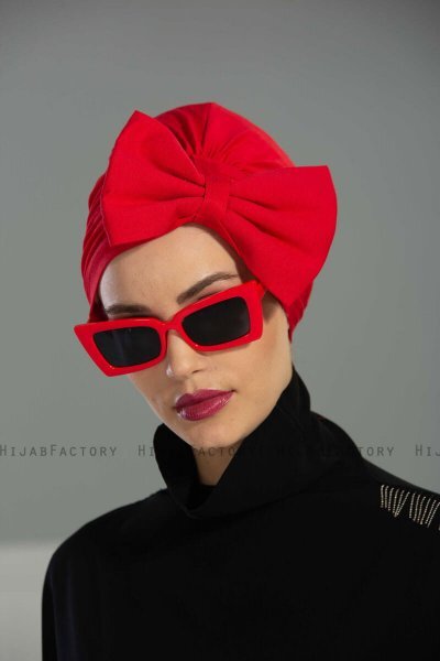 Julia - Rot Baumwolle Turban - Ayse Turban
