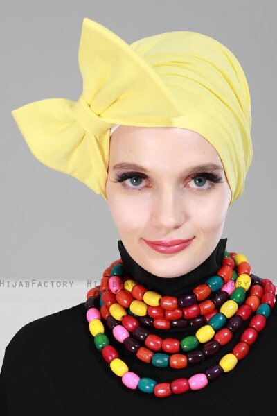 Julia - Gelb Baumwolle Turban - Ayse Turban
