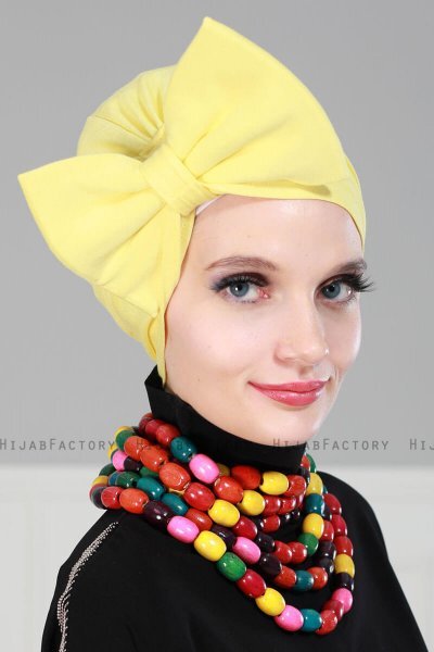 Julia - Gelb Baumwolle Turban - Ayse Turban