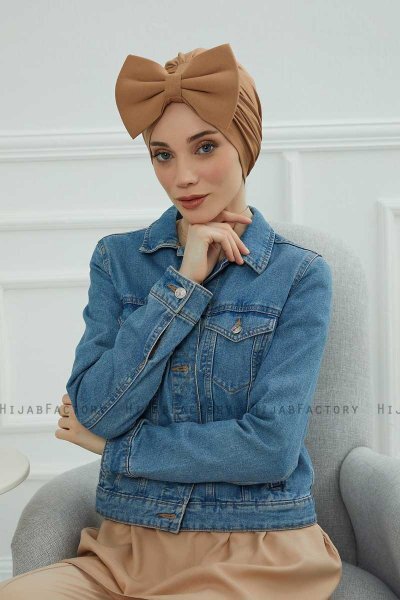 Julia - Hellbraun Baumwolle Turban