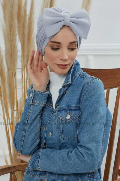 Julia - Hellgrau Baumwolle Turban