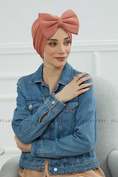 Julia - Lachsfarbe Baumwolle Turban