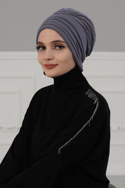 Wilma - Grau Baumwolle Turban - Ayse Turban