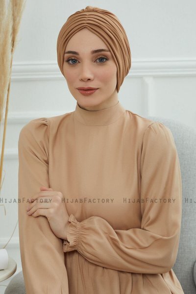 Wilma - Hellbraun Baumwolle Turban