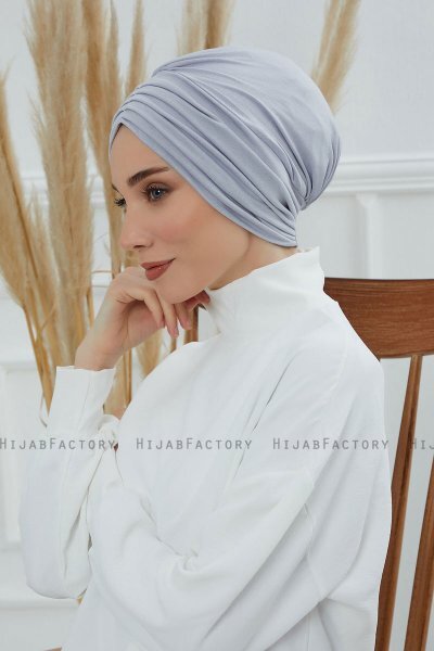 Wilma - Hellgrau Baumwolle Turban