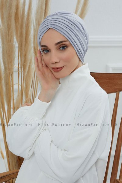 Wilma - Hellgrau Baumwolle Turban