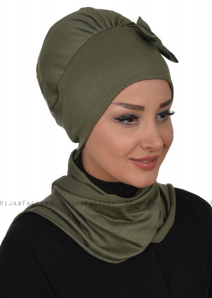Bianca - Khaki Baumwolle Turban