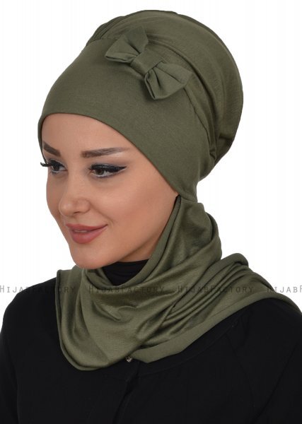 Bianca - Khaki Baumwolle Turban