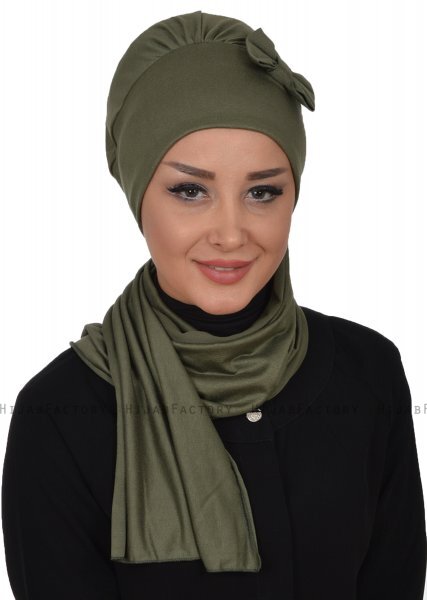 Bianca - Khaki Baumwolle Turban