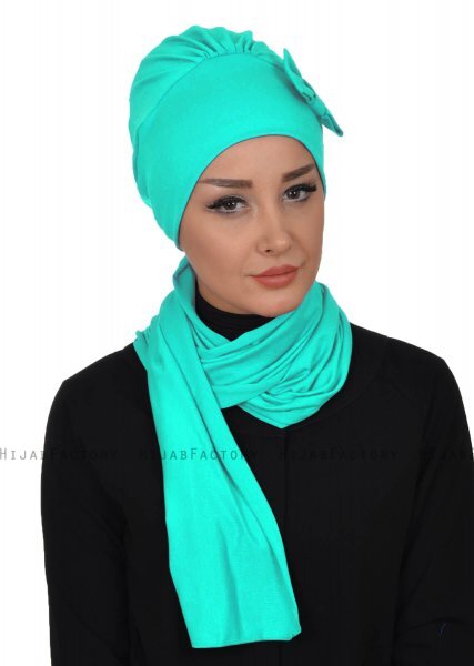Bianca - Türkis Baumwolle Turban