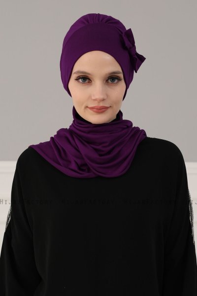 Bianca - Lila Baumwolle Turban