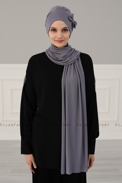 Bianca - Grau Baumwolle Turban