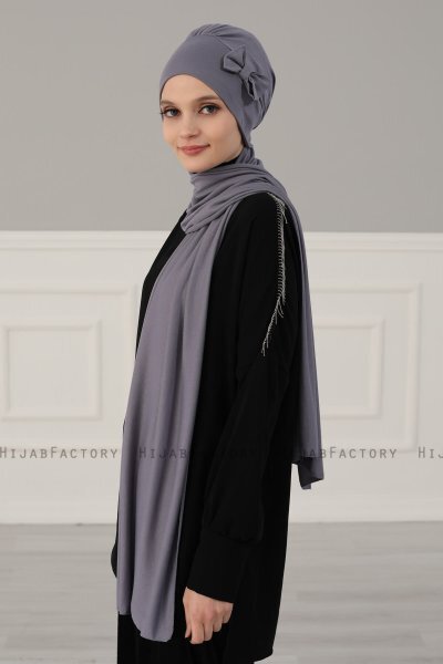 Bianca - Grau Baumwolle Turban