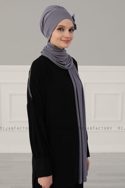Bianca - Grau Baumwolle Turban