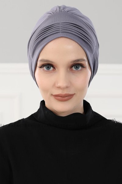 Linda - Grau Baumwolle Turban - Ayse Turban