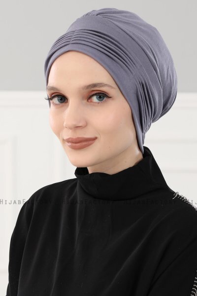 Linda - Grau Baumwolle Turban - Ayse Turban