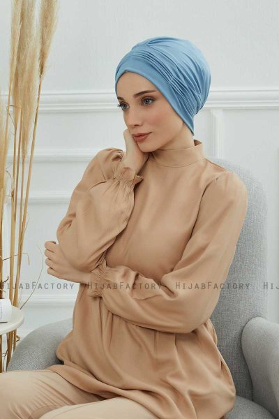 Linda - Sky Blue Baumwolle Turban