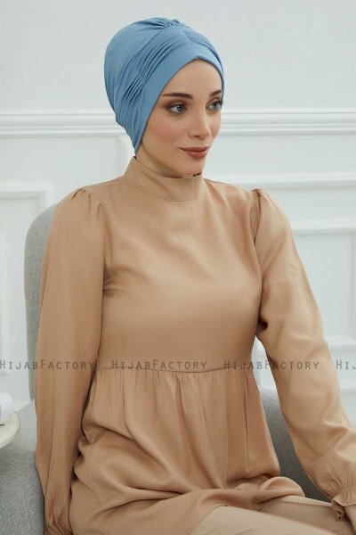Linda - Sky Blue Baumwolle Turban