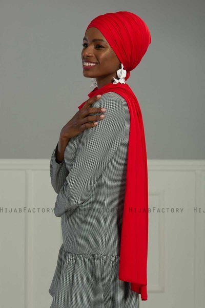 Rebecca - Rot Baumwolle Turban - Ayse Turban