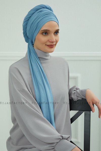 Rebecca - Sky Blue Baumwolle Turban