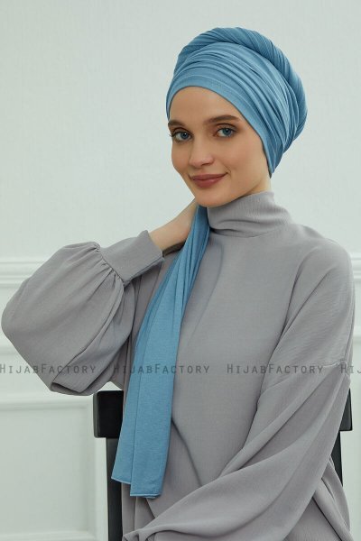 Rebecca - Sky Blue Baumwolle Turban