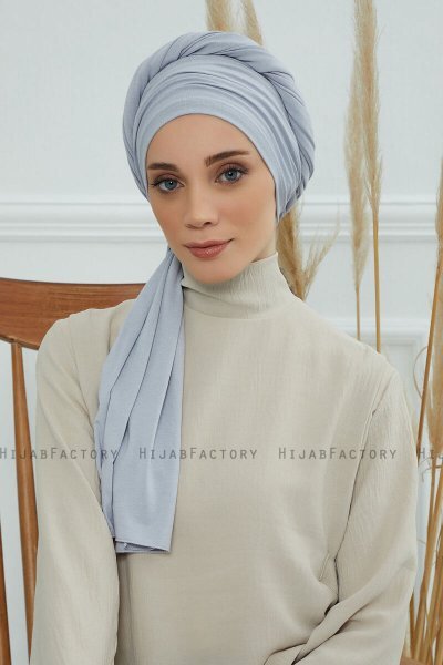 Rebecca - Hellgrau Baumwolle Turban