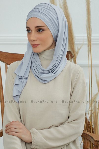 Rebecca - Hellgrau Baumwolle Turban