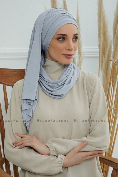 Rebecca - Hellgrau Baumwolle Turban