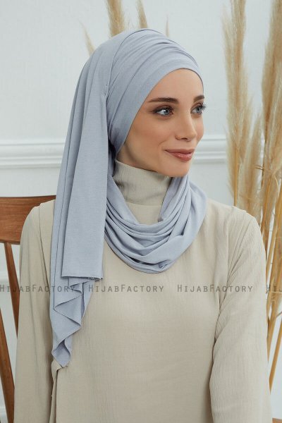 Rebecca - Hellgrau Baumwolle Turban