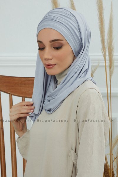 Rebecca - Hellgrau Baumwolle Turban