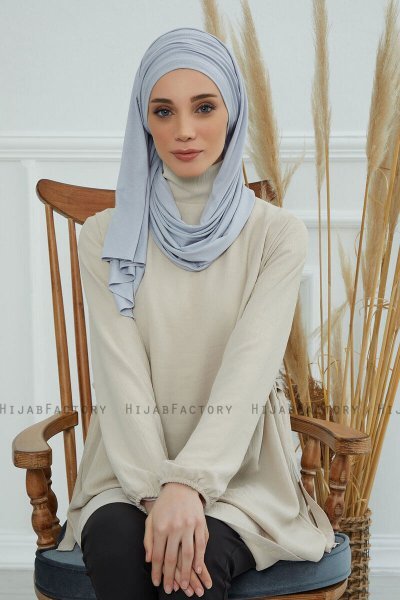 Rebecca - Hellgrau Baumwolle Turban