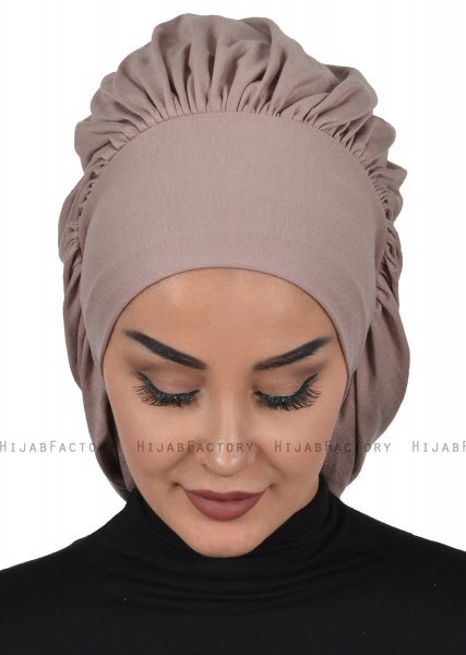 Isabella - Taupe Baumwolle Turban - Ayse Turban