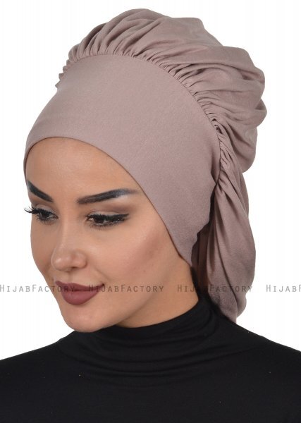 Isabella - Taupe Baumwolle Turban - Ayse Turban