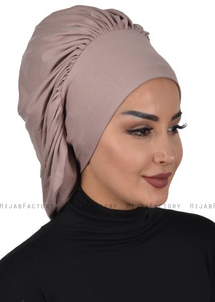 Isabella - Taupe Baumwolle Turban - Ayse Turban