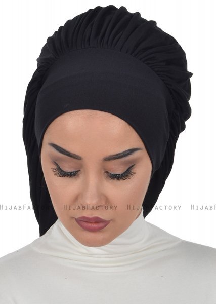 Isabella - Schwarz Baumwolle Turban - Ayse Turban