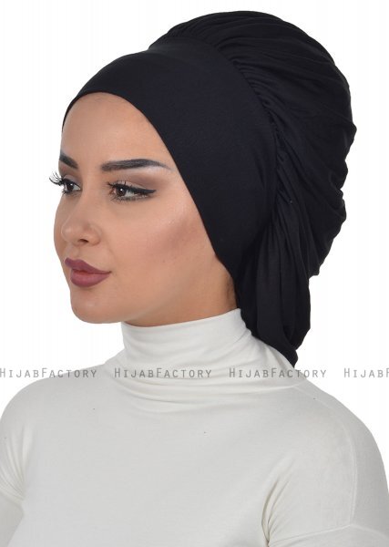 Isabella - Schwarz Baumwolle Turban - Ayse Turban