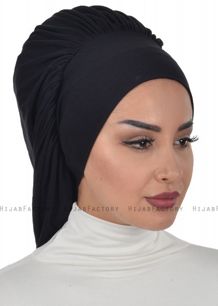 Isabella - Schwarz Baumwolle Turban - Ayse Turban