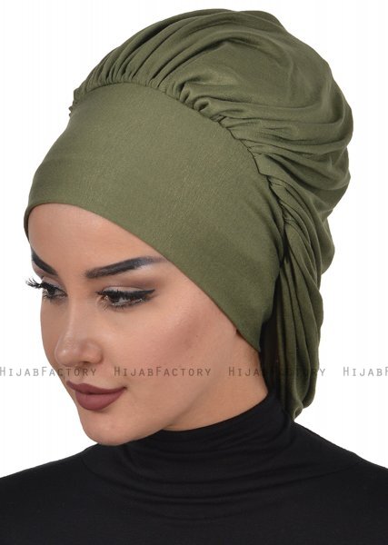 Isabella - Khaki Baumwolle Turban - Ayse Turban