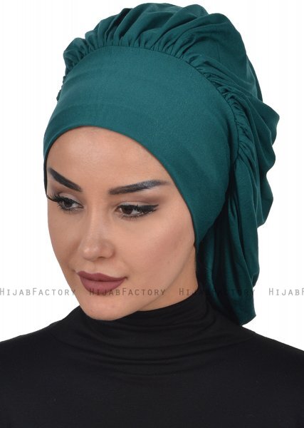 Isabella - Dunkelgrün Baumwolle Turban - Ayse Turban