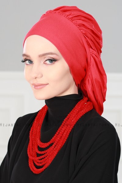 Isabella - Rot Baumwolle Turban - Ayse Turban