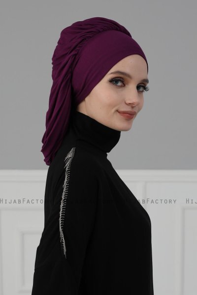 Isabella - Lila Baumwolle Turban - Ayse Turban